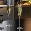CRISTALGLASS Premium Crystal Glass Champagne Flutes Set of 2, 130ml Sparkling Wine Cocktail Wine Glasses