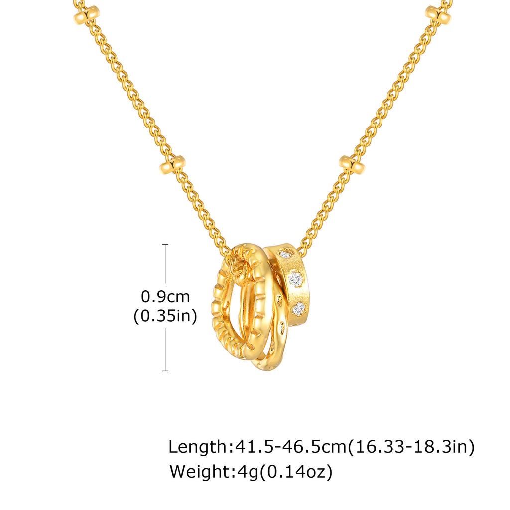 Stainless Steel Jewelry Small Circles Rings Pendant Beads Chain Chokers Necklaces For Women Mom Girlfriend Valentine's Day Gift