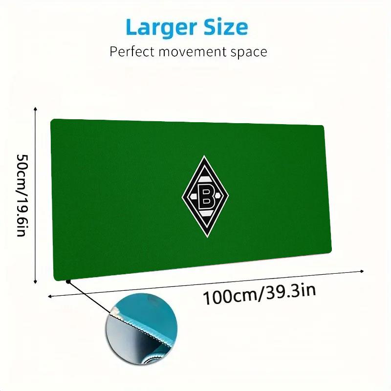 Borussia Großes Mauspad Große Gaming-Tischunterlage Rutschfest Laptop Tablet Großes Mauspad XXL Matte Mini-PC Spielmatte Mit Verriegeltem Rand