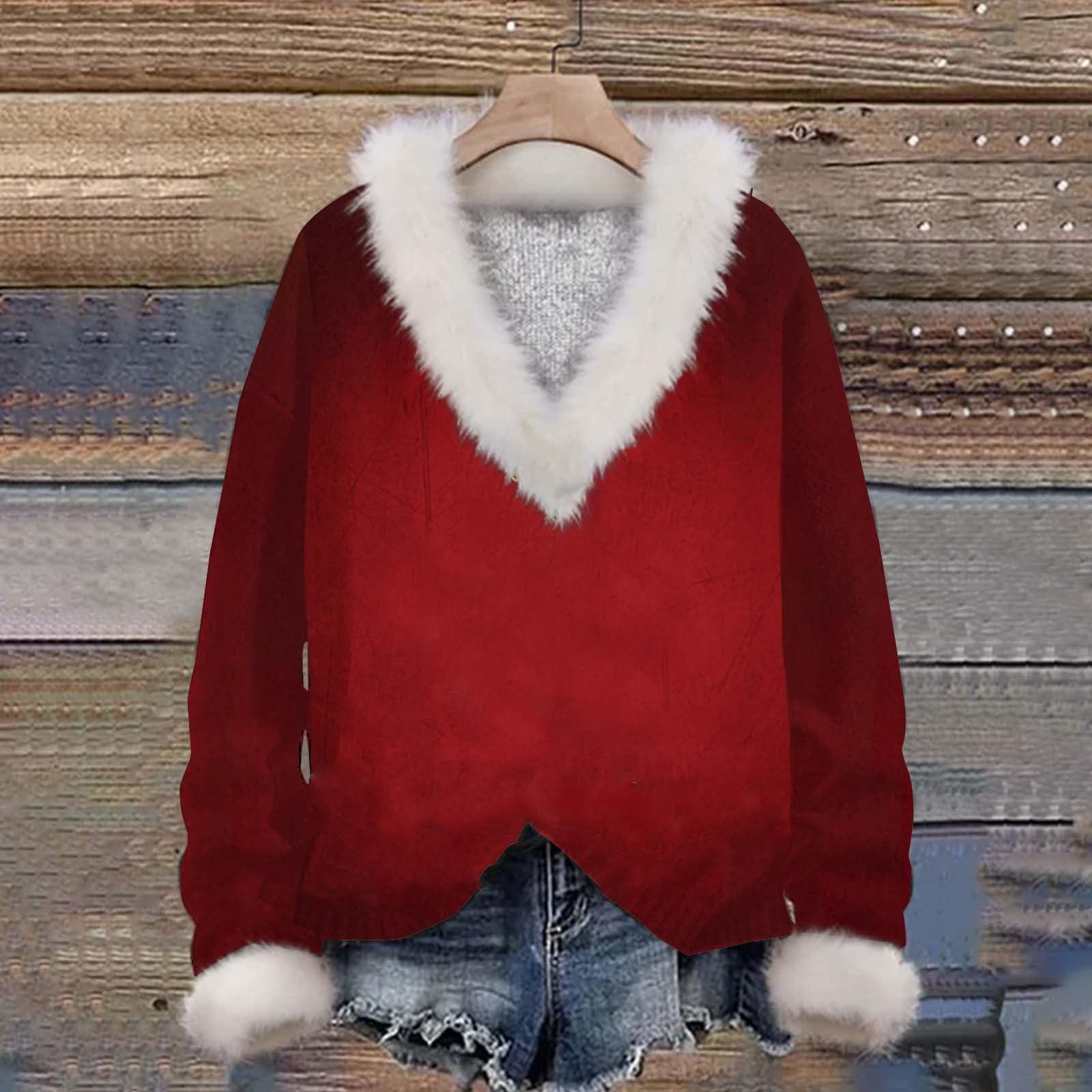 

Свитшоты для женщин Вязаные милые рубашки Осень V-образный вырез Пуловеры Топы M винный