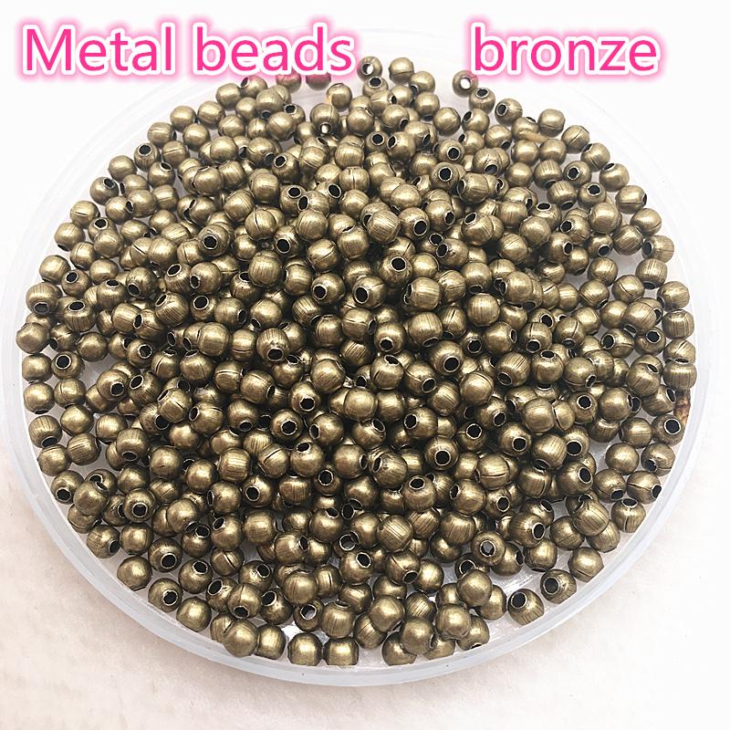 New 3mm--8mm Tone Metal Beads Smooth Ball Spacer Beads for Jewelry Making Diy Handmade Accessories