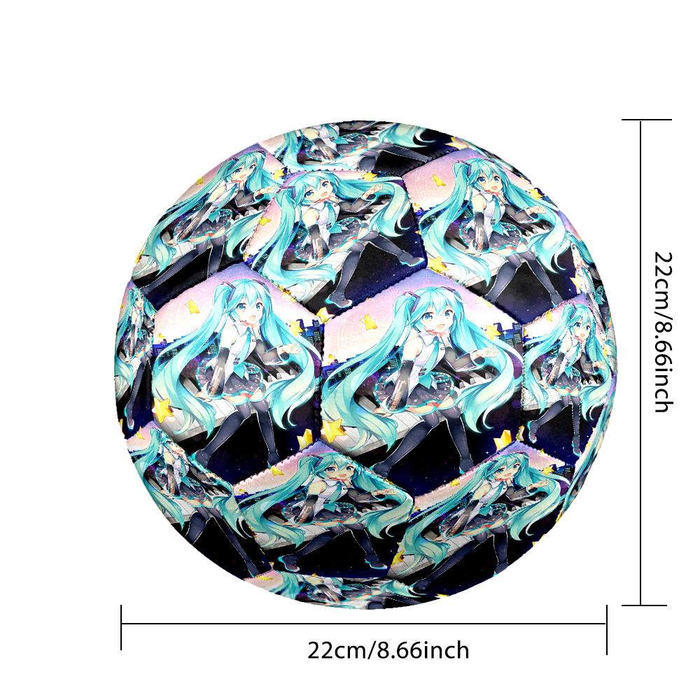 Miku Anime Indoor Soccer Ball Size 5 Colorful All Ages Machine Stitched PVC Competition Ready Durable High-Bounce
