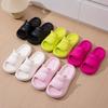 Women Spring Summer Large Size Soft Thick Bottom Indoor Slippers Casual Bear Solid Color Anti Slip Bathroom Slippers 36-45