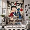 Custom Tapestry Wall Hanging, Betty Boop Personalized Name Text Home Wall Decor