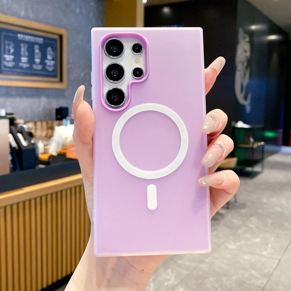 

Candy Color 2 In 1 Jelly PC Magsafe Magnetic Phone Case For Samsung S25 S24 A07 A17 A26 A16 FE Plus Ultra Soft Full Bumper Cover Galaxy S23+ фиолетовый