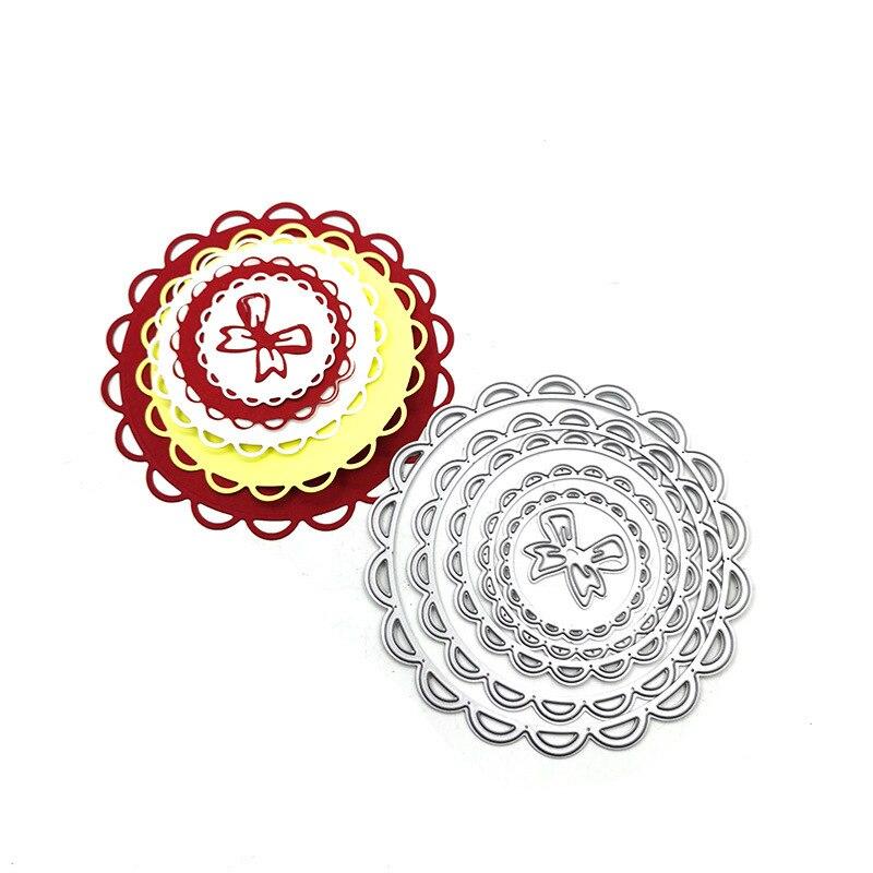 Scrapbooking DIY Cutting Dies Carbon Steel Embossing Pattern Cutting Die Circle Geometric Pattern Bow