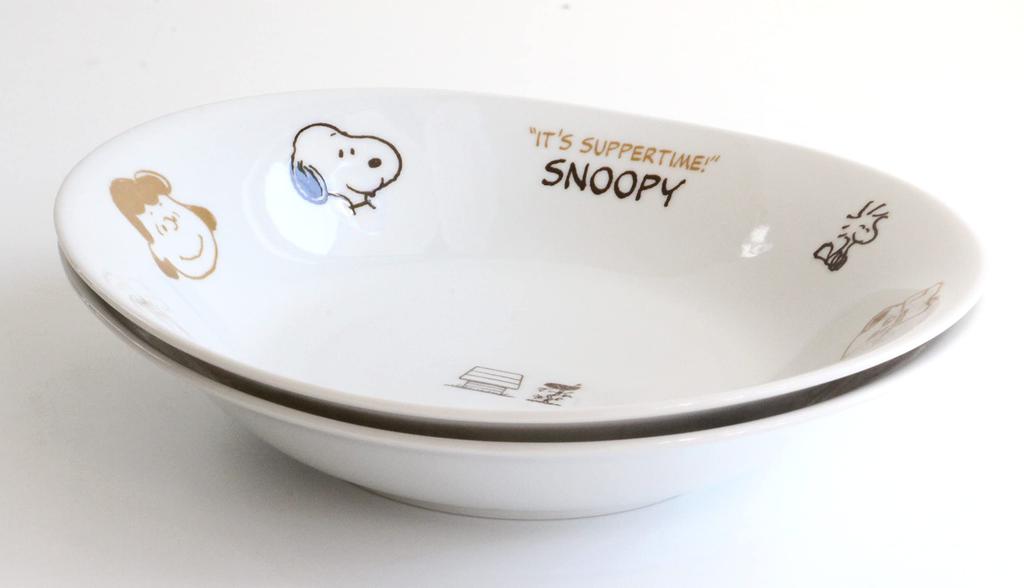 Shimizu Tougyou Brown Pal Snoopy Curry Pasta Plate Set of 2
