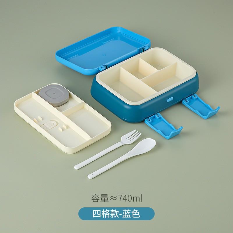 Kids Cartoon Double-Layer Bento Box Microwave-Safe Lunch Container With Utensils Portable Food Storage