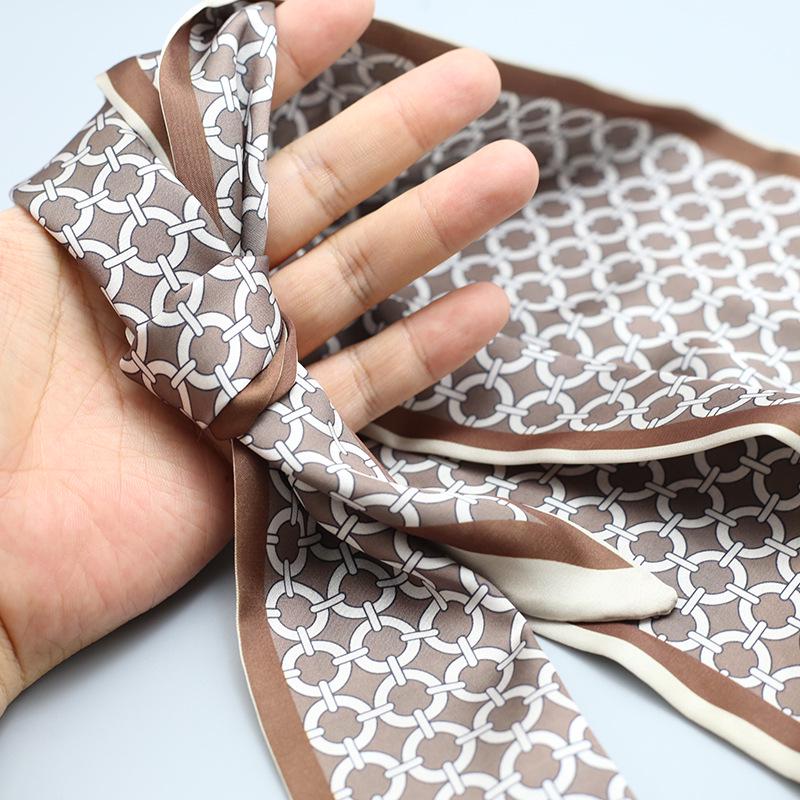 Retro Double-Sided Silk Scarf: Chinese Style Long Hair Tie & Neckerchief