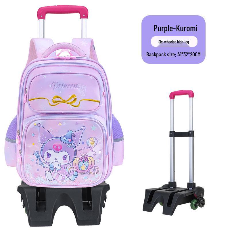 Velký batoh na kolečkách pro dívky 2.-4.-6. třídy, věk 7-12 let, s dvojitými ramenními popruhy