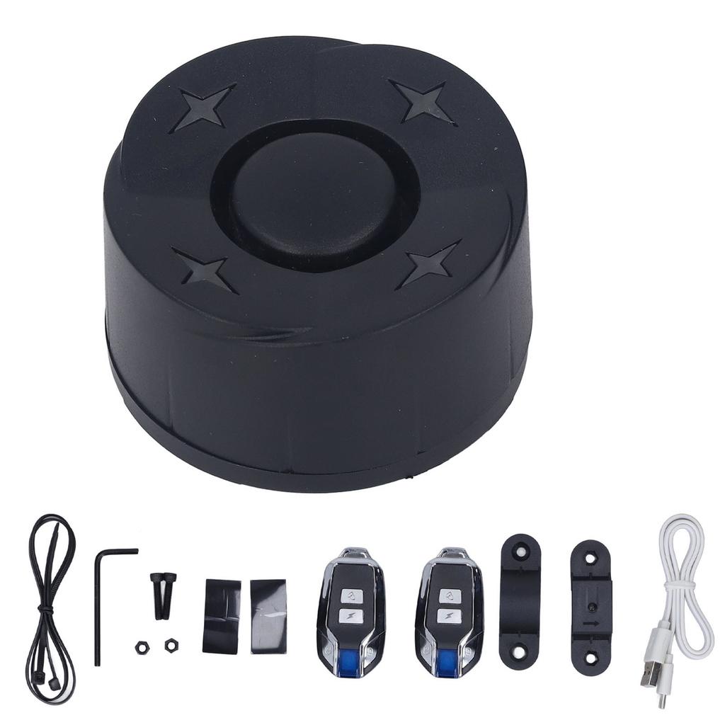 Bike Alarm with Light Wireless Anti Theft Bike Motorcycle Rear Light Alarm Louder Volume Bike Security Alarm System Black