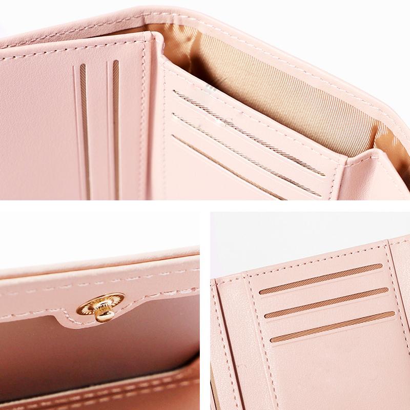 Kreativní kreslený design kachny Dámská peněženka PU kůže Držák na bankovní karty Krátké skládací peněženky Klip na bankovky Dámské peněženky