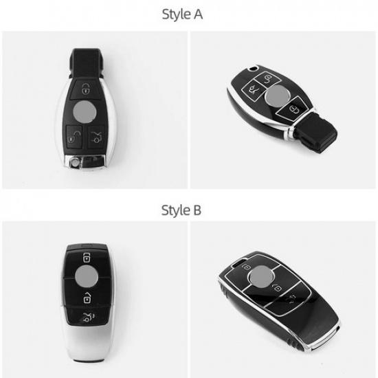 For Mercedes Benz C E 3 Button Remote Key Fob Cover Case Shell TPU Protector