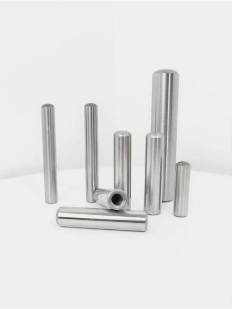 Hardened Cylindrical Pin with Internal Thread and Round Head Mold Positioning