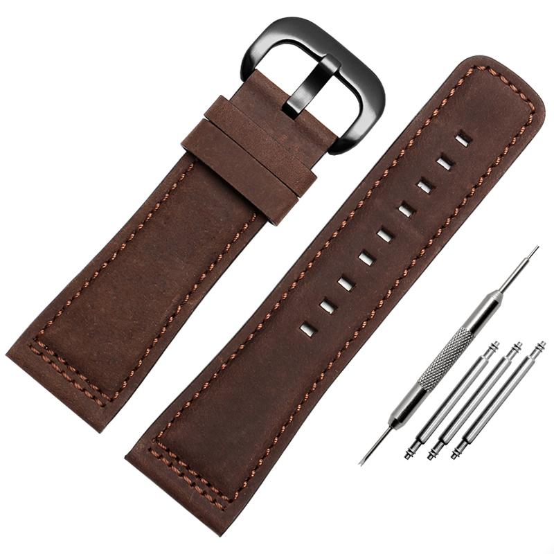 28mm Cowhide strap For Seven Friday P1/2 Q2/03/M2/M021 T2 Men Watchband Vintage Diesel Large Size Men Metal rivet