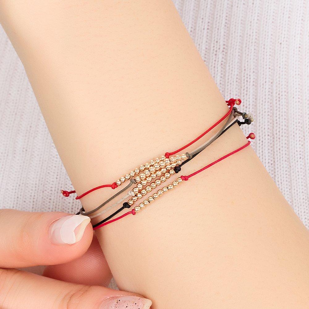 14K 2mm Gold Ball Bracelet (choose One)