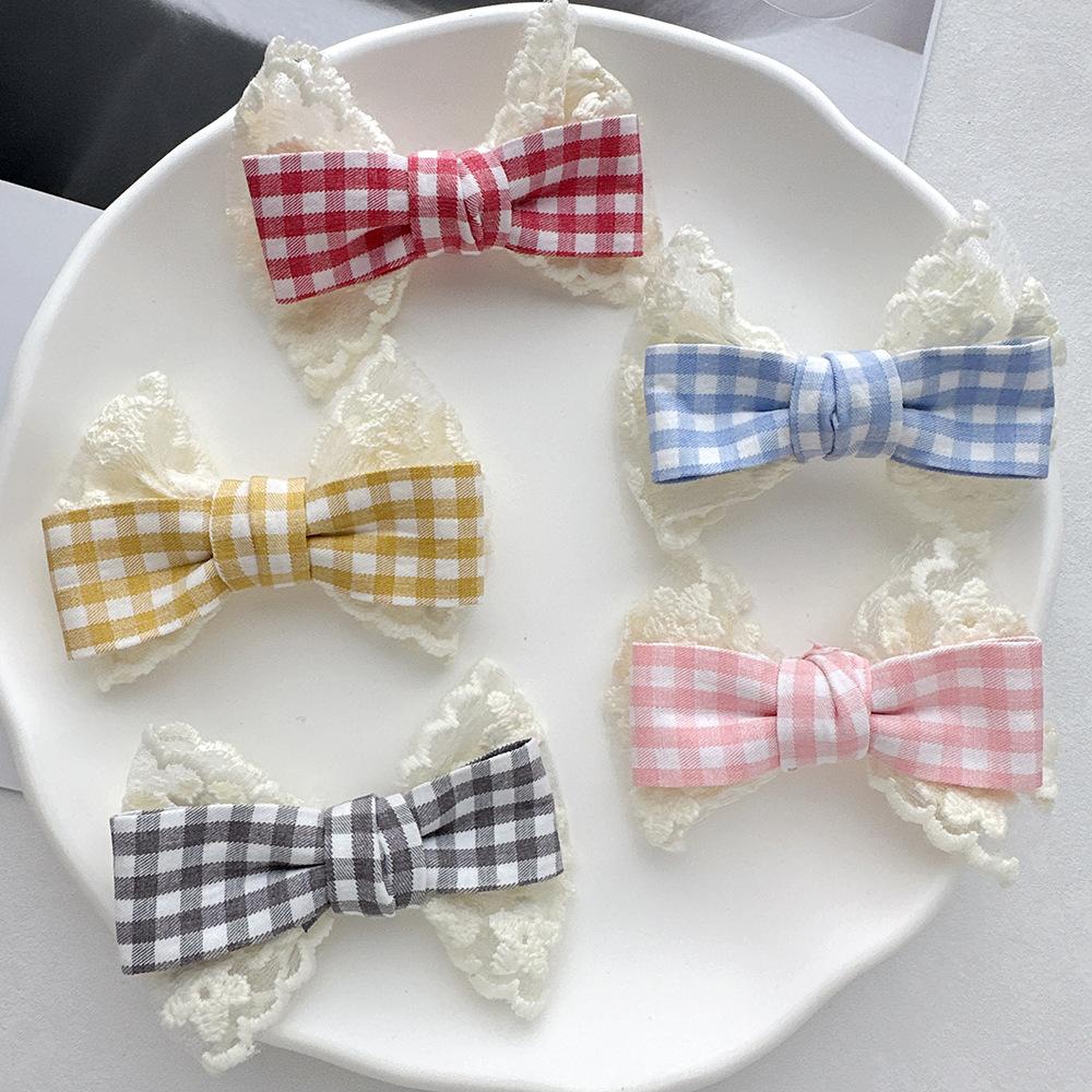 Girls Bowknot Lace Headwear Solid Color Hair Accessories Lovely Headwear Hairpins Advanced  Princess Headdress Barrettes