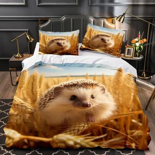 Comforter Hedgehog With Hedgehog Pattern Suitable For Children Boys Girls And Adults Warm Soft And Breathable