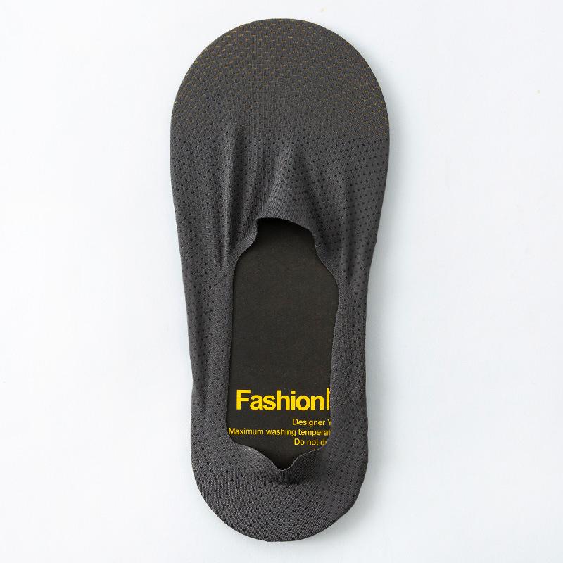Summer Ultra-thin Breathable Sock Slippers Solid Color Ice Silk Low Cut Boat Socks Silicone Anti-slip Invisible No Show Socks