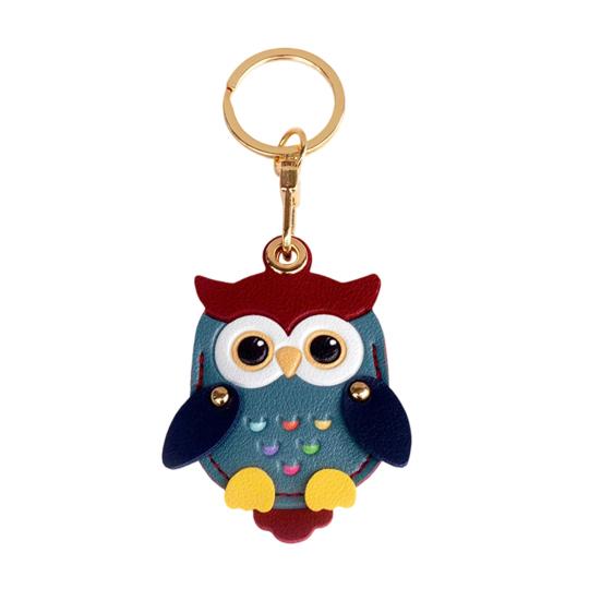 

Keychain Pendant Cartoon Owl Charm Card Holder Faux Leather Access Card Case Decorative Keychain Accessory