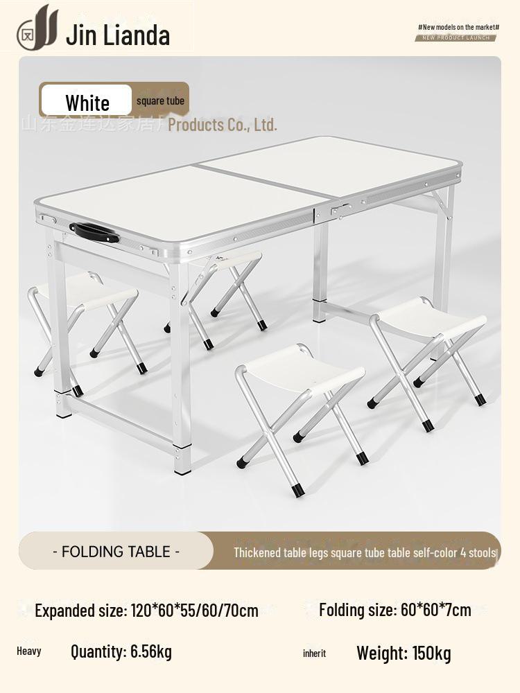 Přenosný multifunkční hliníkový skládací stůl pro stolování a venkovní použití