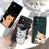 Thinking Cat Animal Phone Case For Samsung Galaxy A73,A21s,A22,A31,A52,A53,A71,A41Soft Black Shell