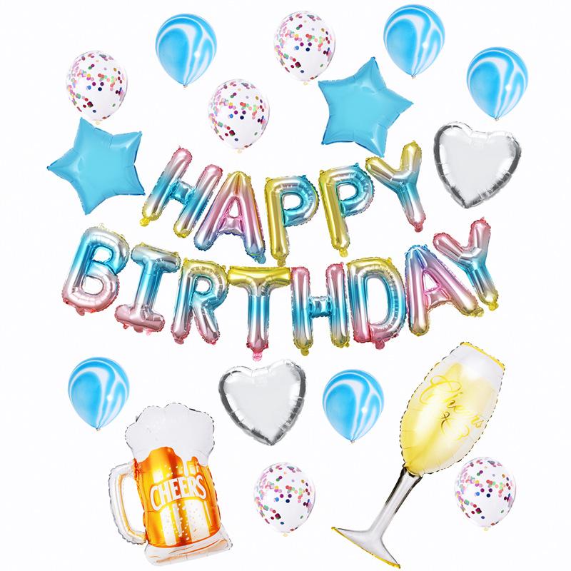 Champagne Bottle Set Aluminum Film Balloon Birthday Party Party Decoration Aluminum Foil Balloon