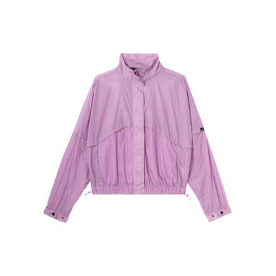 Solid Color Stand Collar Long Sleeve Jacket Women Jacket Purple DX0289-532