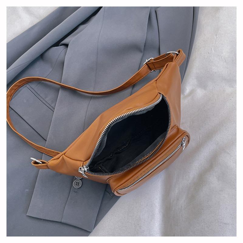 New Fashi PU Leather Chain Waist Bag for Women - Crossbody Chest Bag