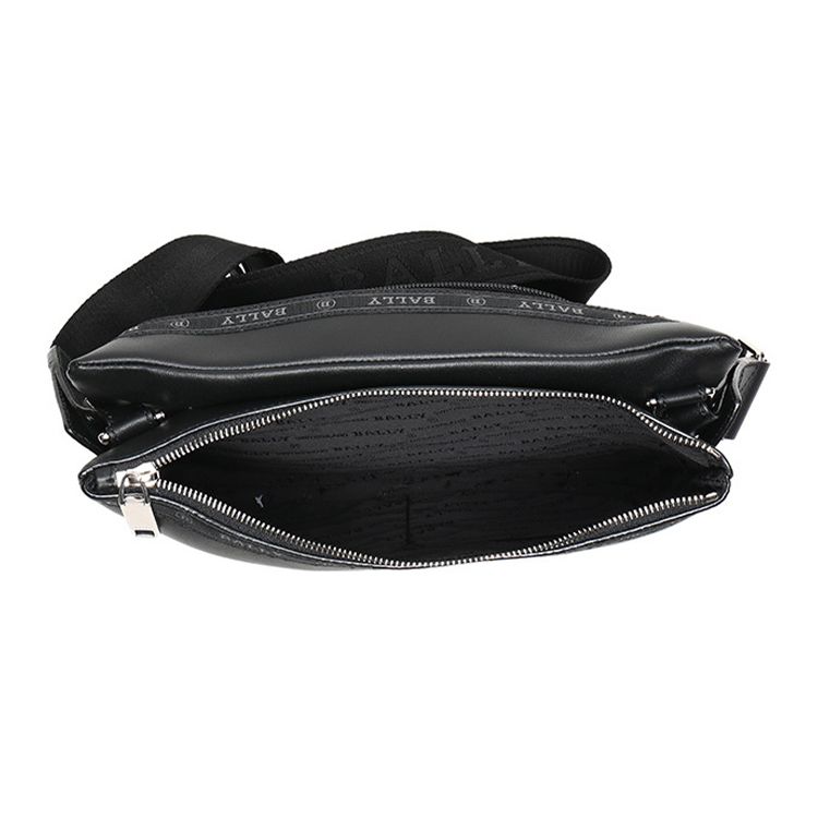 Bally Harvey Red And White Striped Vintage Versatile Zipper Commuter Casual Leather Crossbody Shoulder Bag Men Bags Black 6240272