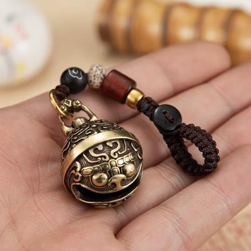 Retro Legierung Glocke Auto Schlüsselanhänger Anhänger, Gieriger Windspiel Handgefertigter Schlüsselring, Kreatives Kleines Geschenk Für Männer Und Frauen