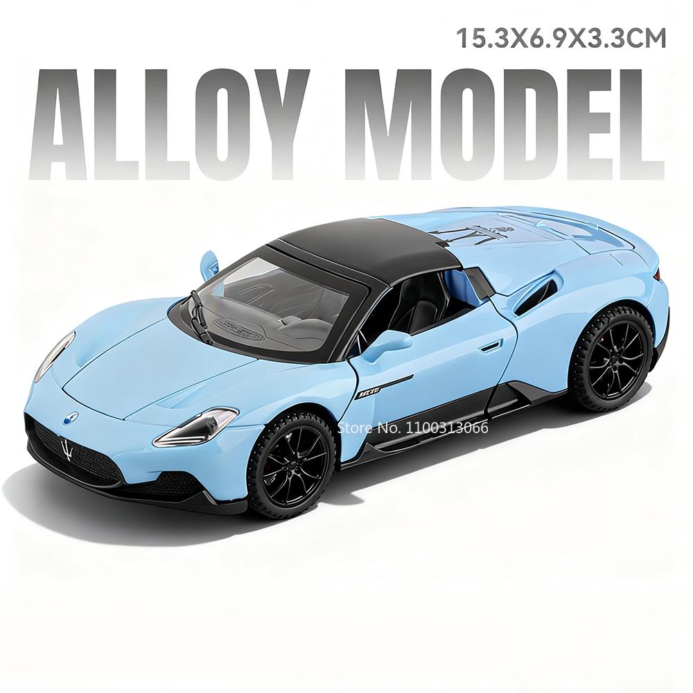 1:32 Alloy Diecast GTR MC20 Cars Models Toys Doors Opened Miniature Vehicles with Light Sound Sports Car for Collectible Item