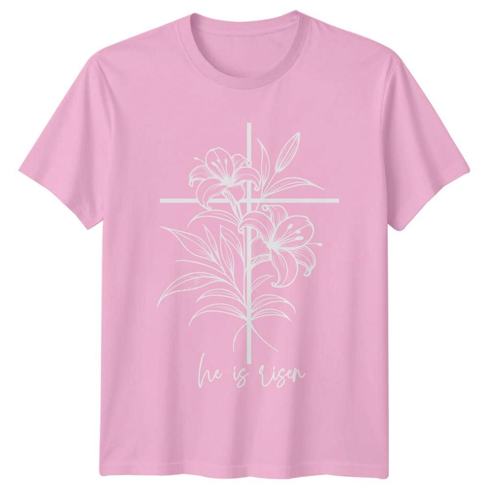 He Is Risen Unisexs TShirt Easter Floral Christian Easter Gift For Her