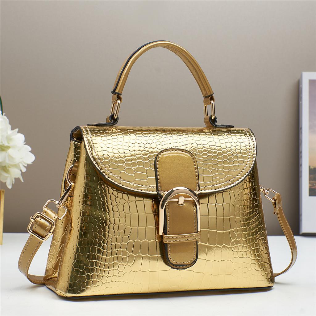 Pu Small Square Bag With Printed Design For Daily Use Womens Casual Handbag