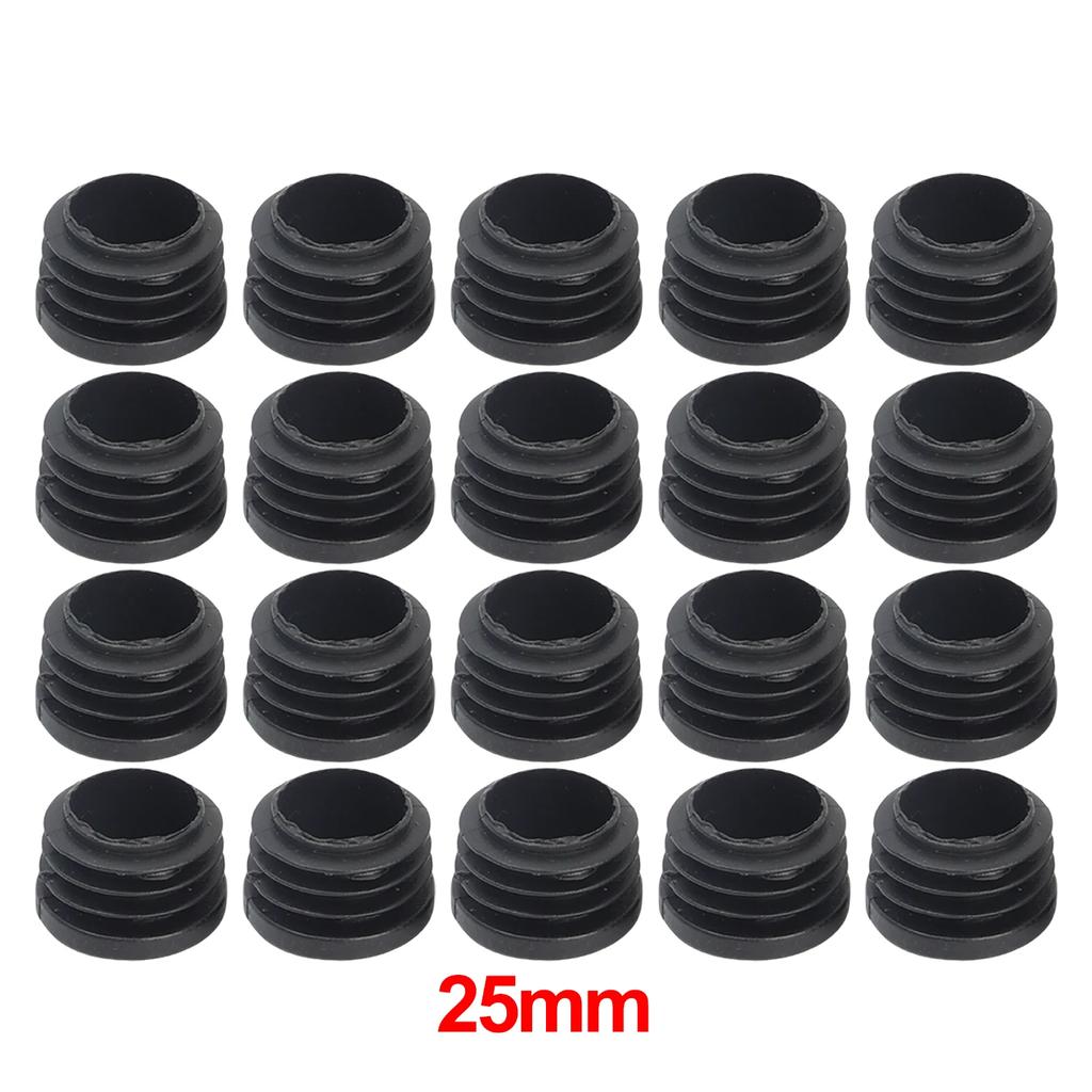 20-100pcs Round Steel Pipe Plastic Hole Plug Furniture Chair Leg Ladder Glide Protection Blanking End Cap Tube Pipe Insert Plugs