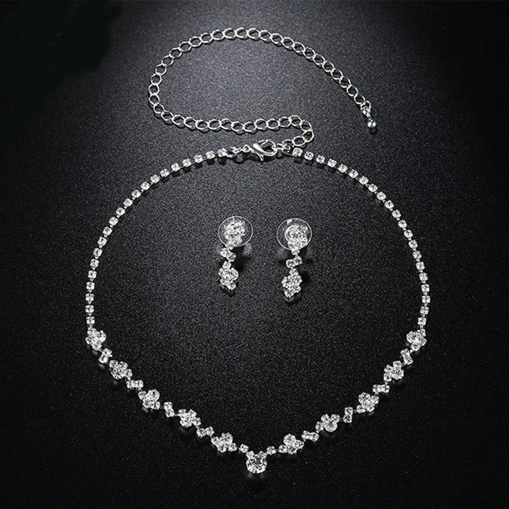Earring Crystal Necklace Earrings Set Wedding Accessories Jewelry Set Bridal Jewelry Bridal Set