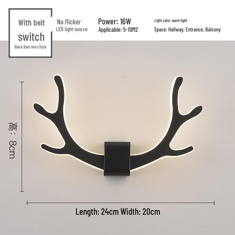 Creative Modern Horn LED Wall Lamp for Children's Bedroom and Bedside