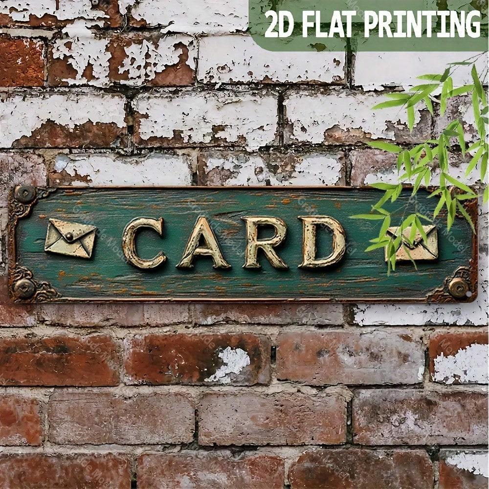 Retro Metal Tin Sign CARD Wall Art, Durable Aluminum Plaque 15.7x3.9, Aesthetic Man Cave Home Decor, Indoor Outdoor Restaurant
