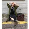 Coffee Color Knitted Tote: Women's Autumn/Winter Casual Large Woven Bag