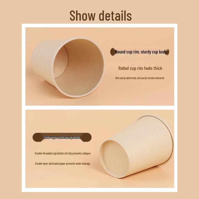 Thickened Solid Color Disposable Paper Cups for Home & Office - Perfect for Coffee, Tea, or Hot Drinks
