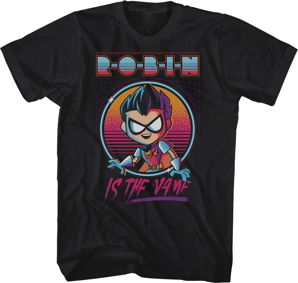 Comics Teen Titans Robin Is The Name Black TShirt S