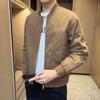 Корейская версия повседневной куртки с воротником-стойкой для мужчин, весенне-осенняя простая приталенная верхняя одежда, универсальное трендовое тонкое пальто