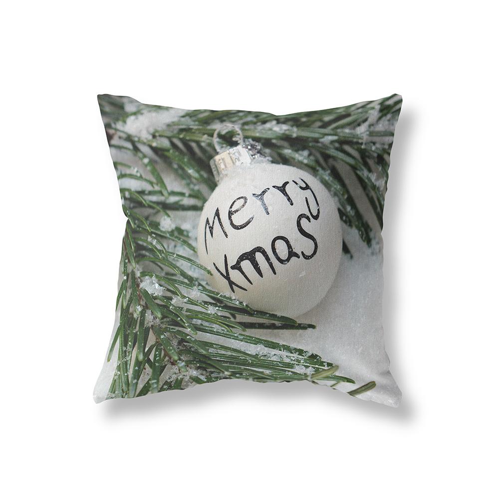 Cute Snowman Merry Christmas Print Pattern Cushion Cover Home Living Room Sofa Decoration Square Pillow Pillow Cover