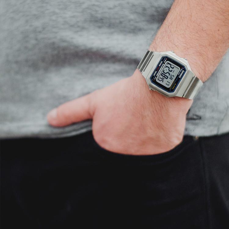 Casio Vintage Series Square Adjustable Watch Strap Quartz Movement Stainless Steel Band Men watches Black B650WD-1A