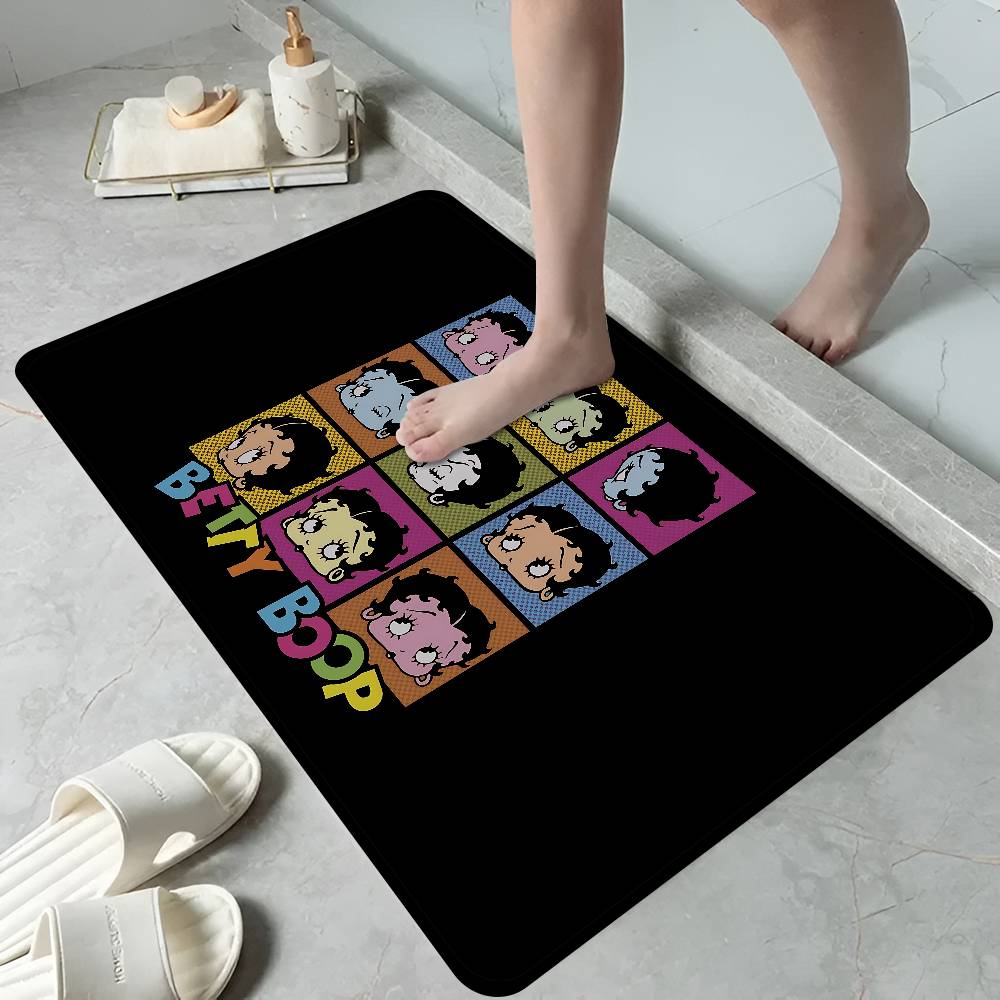 Cute B-betty B-boop Floor Mat INS Style Soft Bedroom Floor House Laundry Room Mat Anti-skid Household Carpets