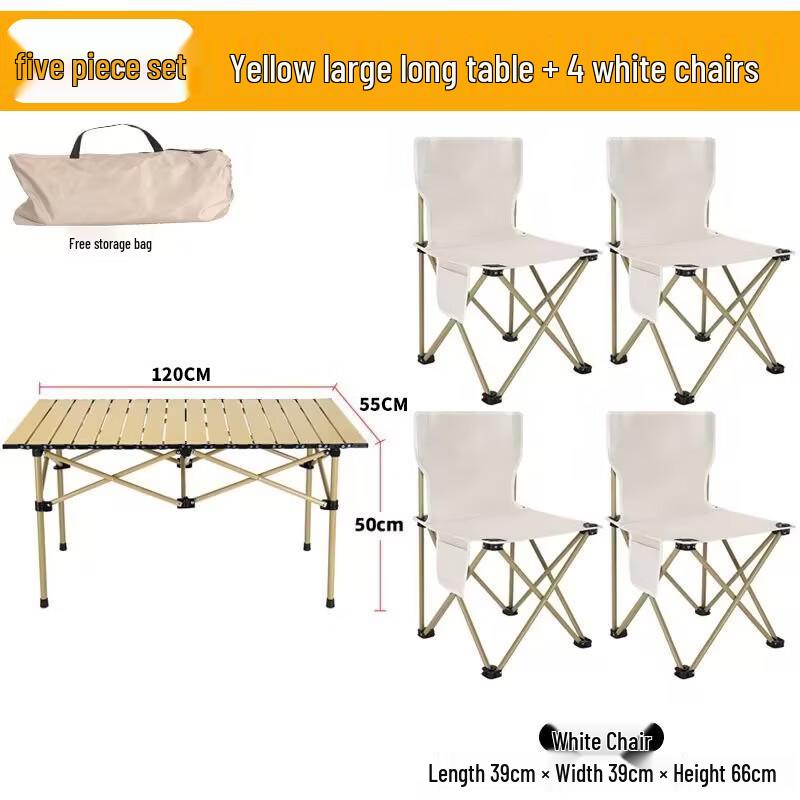 ZISIZ Portable Camping Picnic Table and Chairs Set
