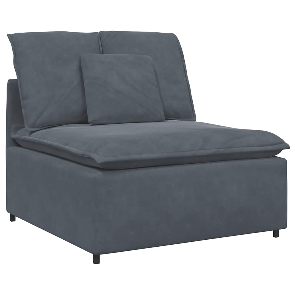 Modular Sofa Center Module with Cushions Dark Grey 100 Cm