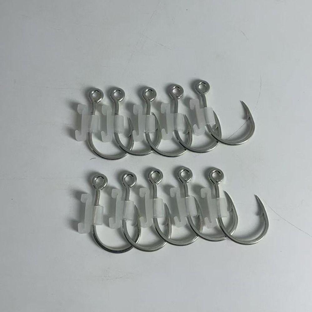 10Pcs High Strength Luminous Live Shrimp Fishing Hooks Heavy Duty Fishing Fixed Hooks  Live Bait