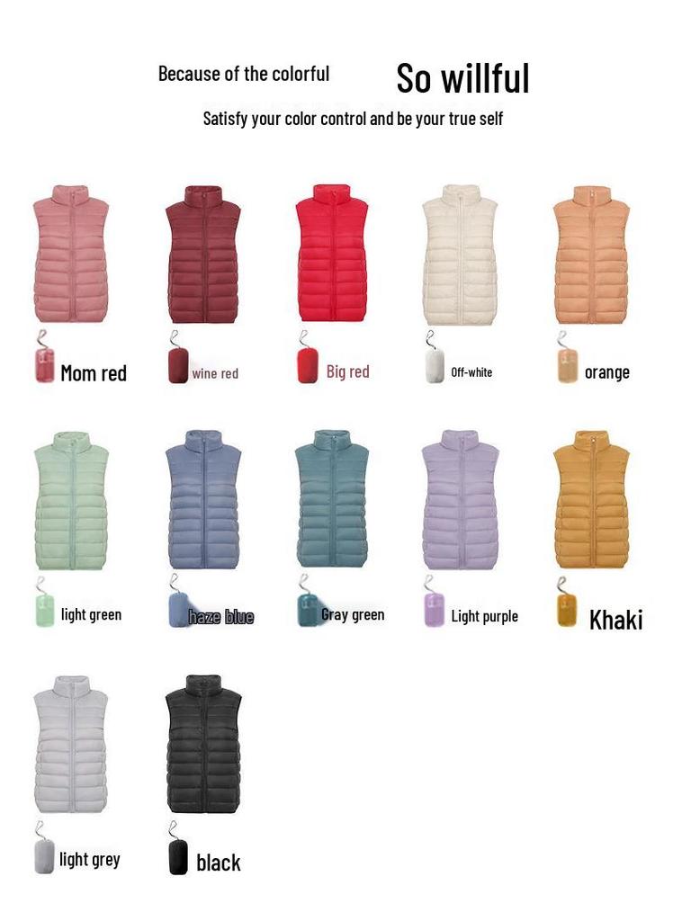 Youjia Damen Leichte 90% Weiße Entendaunenweste - Ärmellos, Warm und Stilvoll für Herbst & Winter