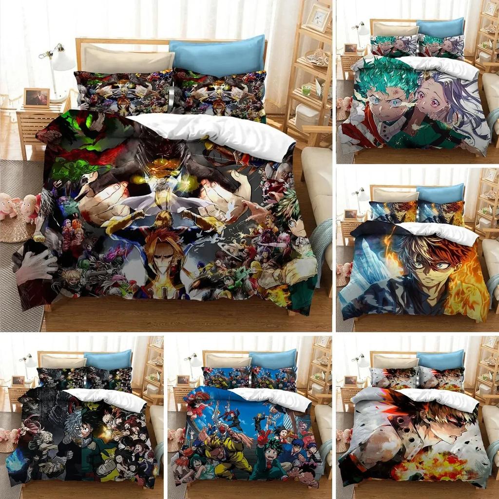 3D Anime My Hero Academia Printed Bed Set Duvet Cover Pillowcase Bedding Set Bed Linen Sheet Quilt Cover Full Queen King Size